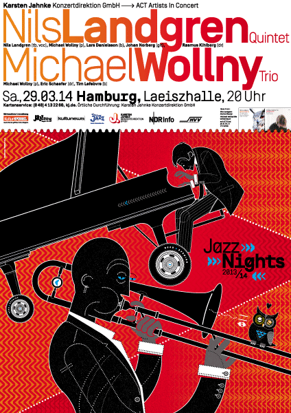 JazzNights 2013/14 – Nils Landgren Quintet, Michael Wollny Trio Poster